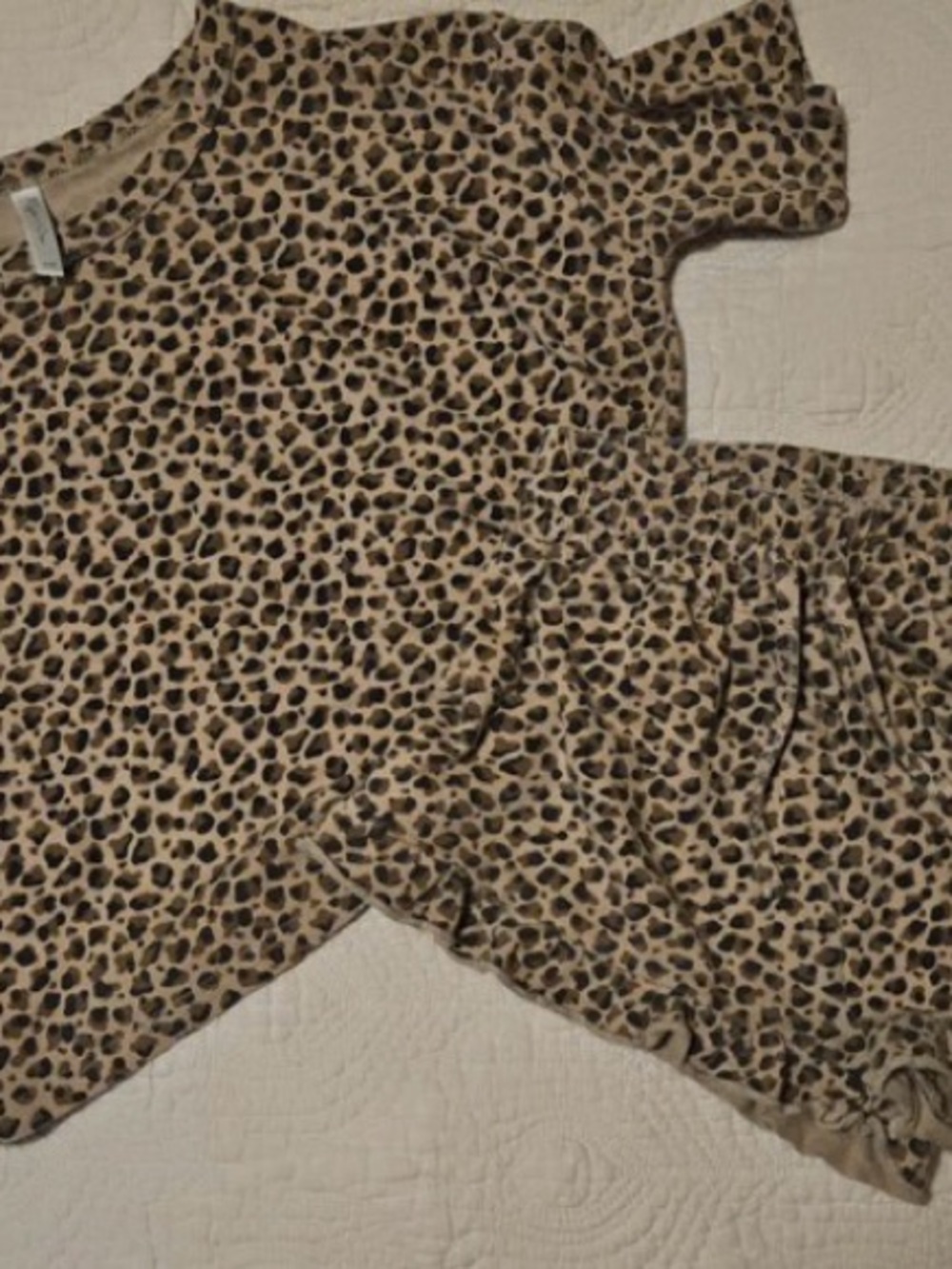 Rylee + Cru Beige and Black Leopard Kids Pajama Set